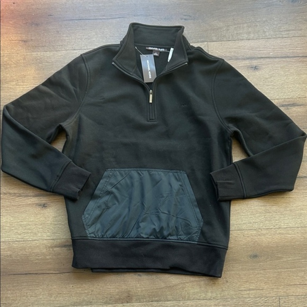 Michael Kors Black Quarter-Zip Men's Sweater ! Medium